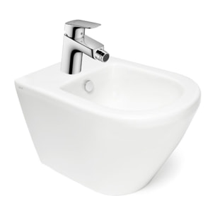 Vitra Integra bidet suspendu + trop-plein, 35,5x54 cm + Hansgrohe Logis 70 Mitigeur bidet (7042-028871204000)