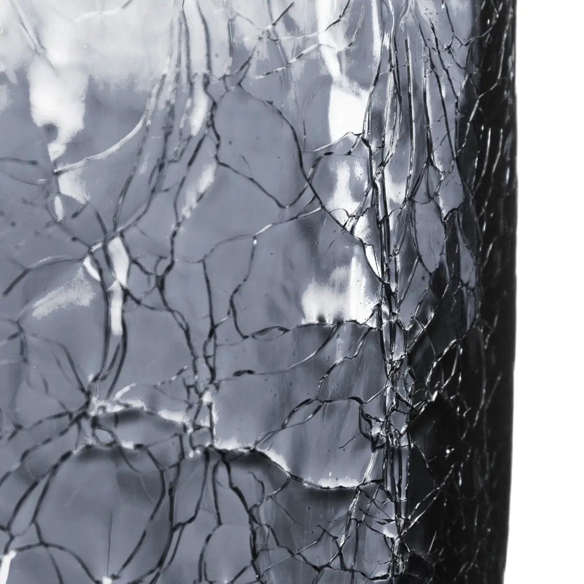 Vase cylindre verre craquelé H20cm