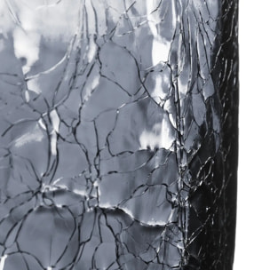 Vase cylindre verre craquelé H20cm