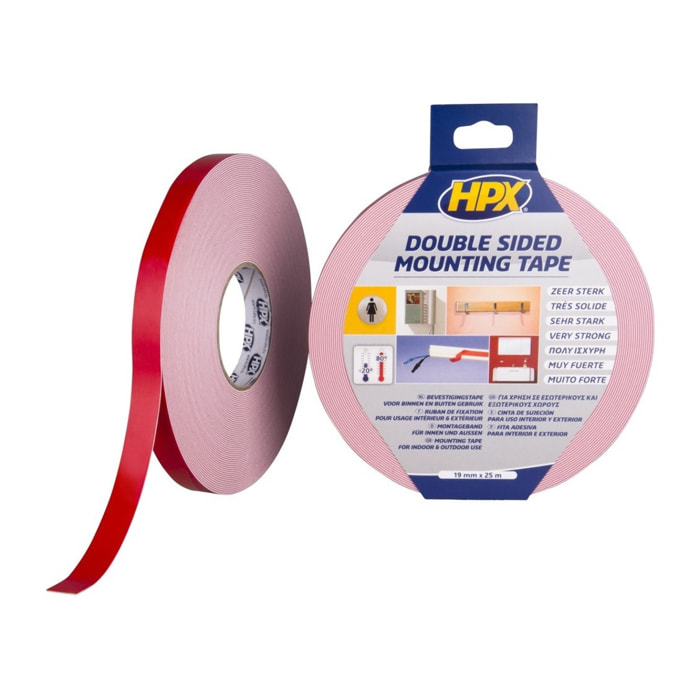 Mousse PE adhésive double face Blanc 19mm x 5m HPX - DS1905