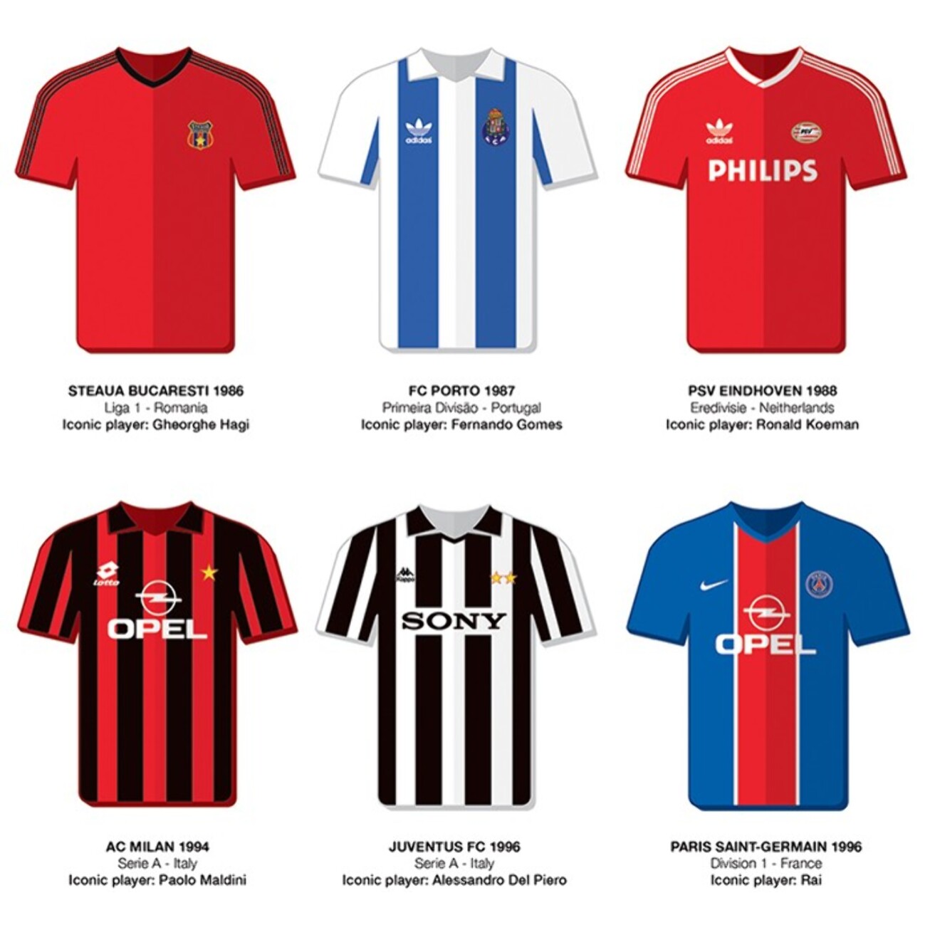 Affiche 50 x 70 cm - Legendary Football Teams - Olivier Bourdereau