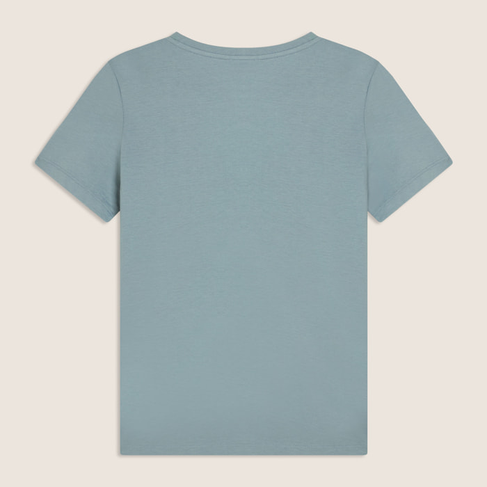 T-shirt Manica Corta con Decori Floreali e Borchie