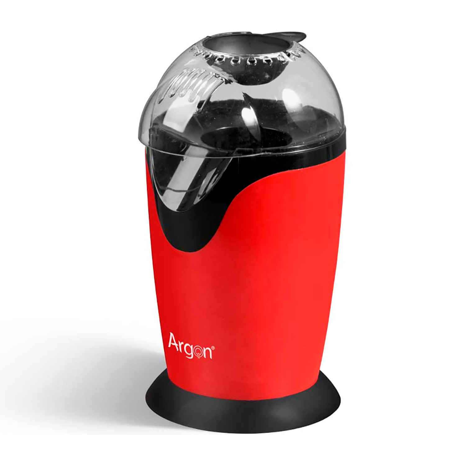 Macchina per popcorn nera e rossa con 1200W di potenza.