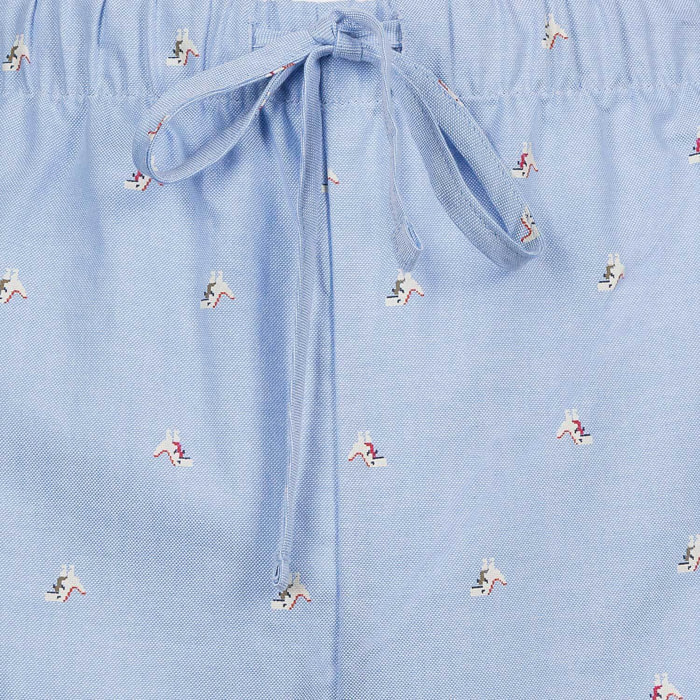 PANTALONCINO ALLEGRINO in cotone celeste microfantasia dinosauri