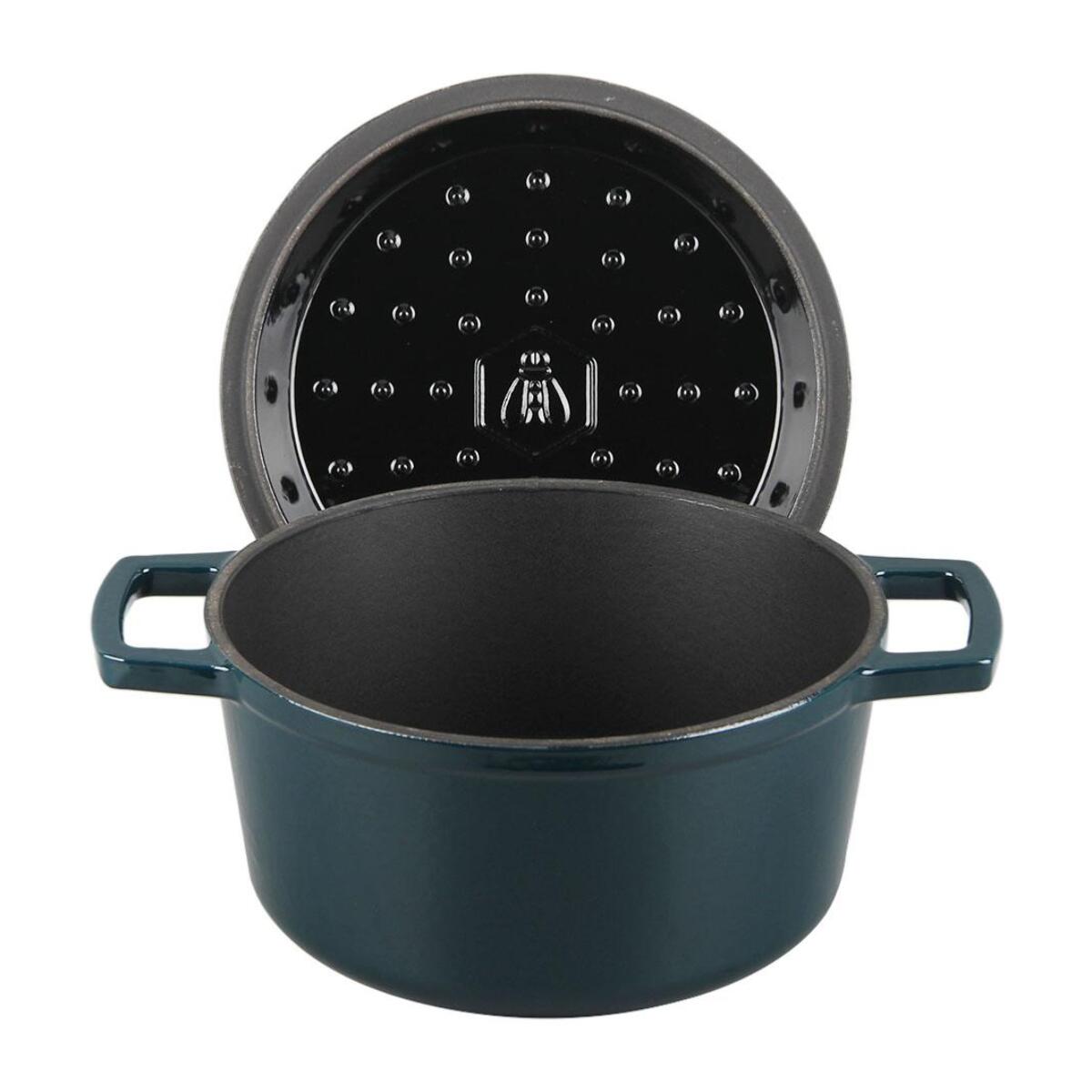 Cocotte en fonte ronde   - "Masseiron Emeraude"