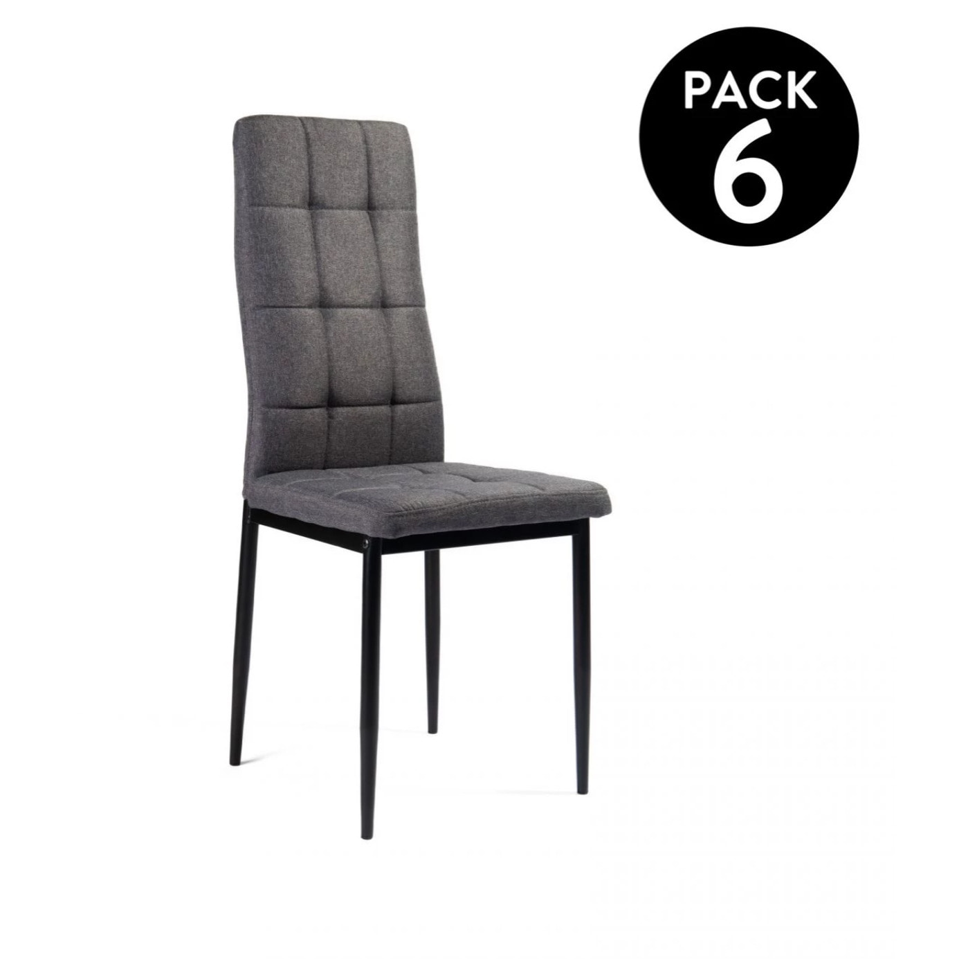 Pack 6 sillas de comedor en gris oscuro 40,5x38 cm Zuni Gris oscuro