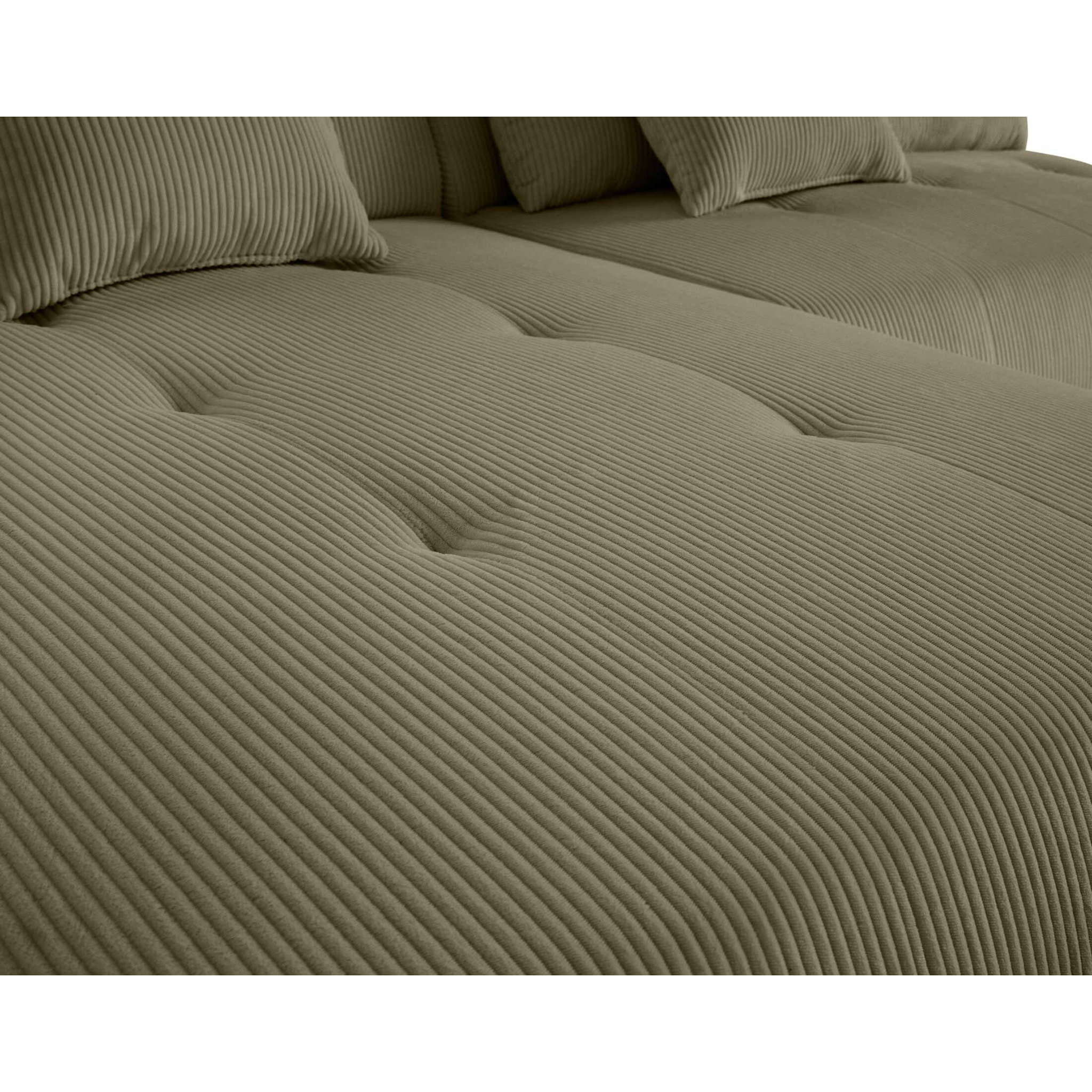 Onyx - canapé modulable d'angle gauche - 5 places - en velours côtelé - Vert