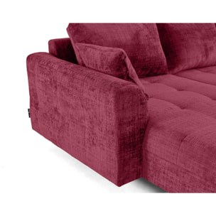 Rune - canapé panoramique d'angle droit 7 places en velours texturé - Prune