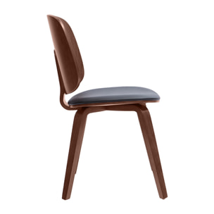 Chaises vintage en bois foncé et noir (lot de 2) BECK