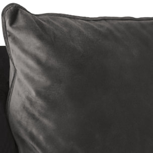 Fauteuil love seat en velours gris OSCAR