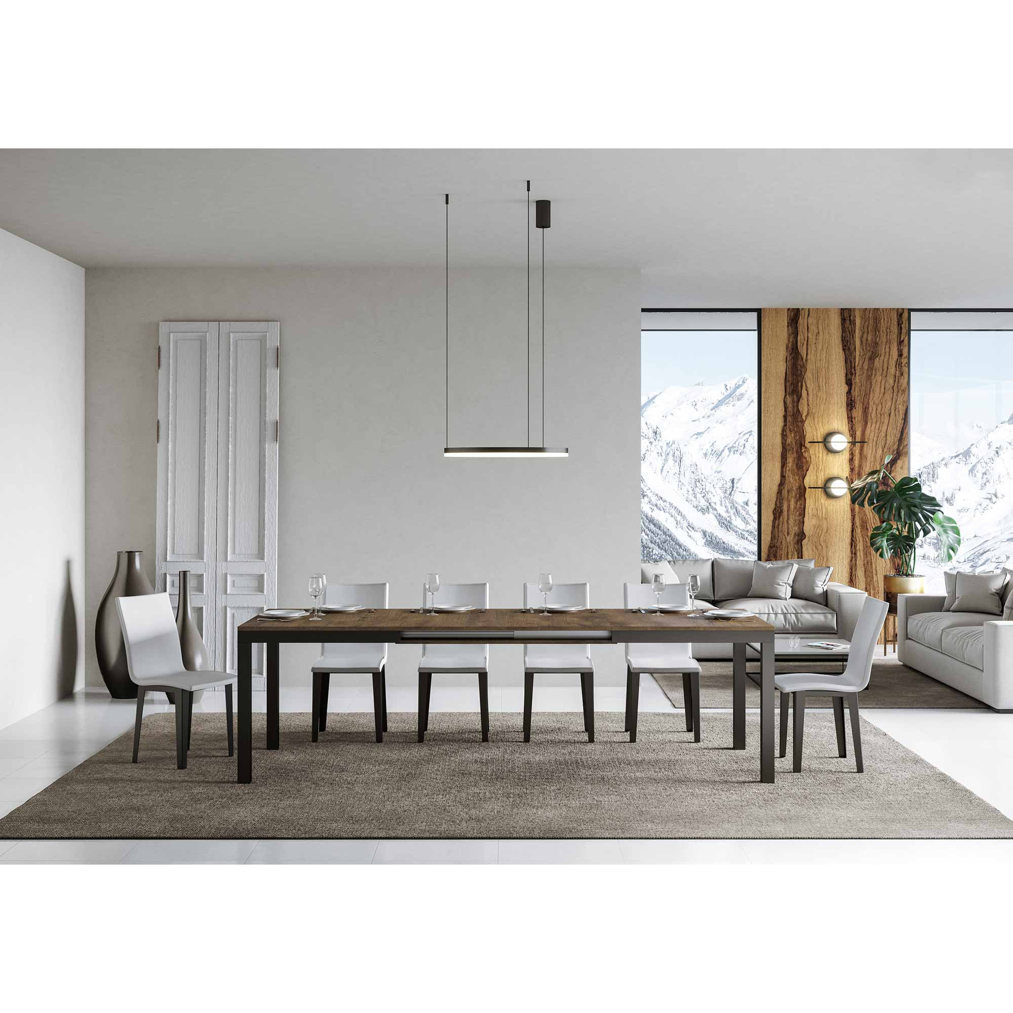 Tavolo allungabile 90x160/420 cm Everyday Evolution Noce telaio Antracite