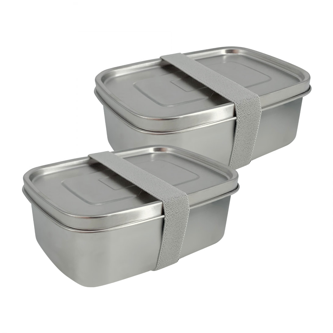 Lot de 2 Lunch box en inox, GLAMPING