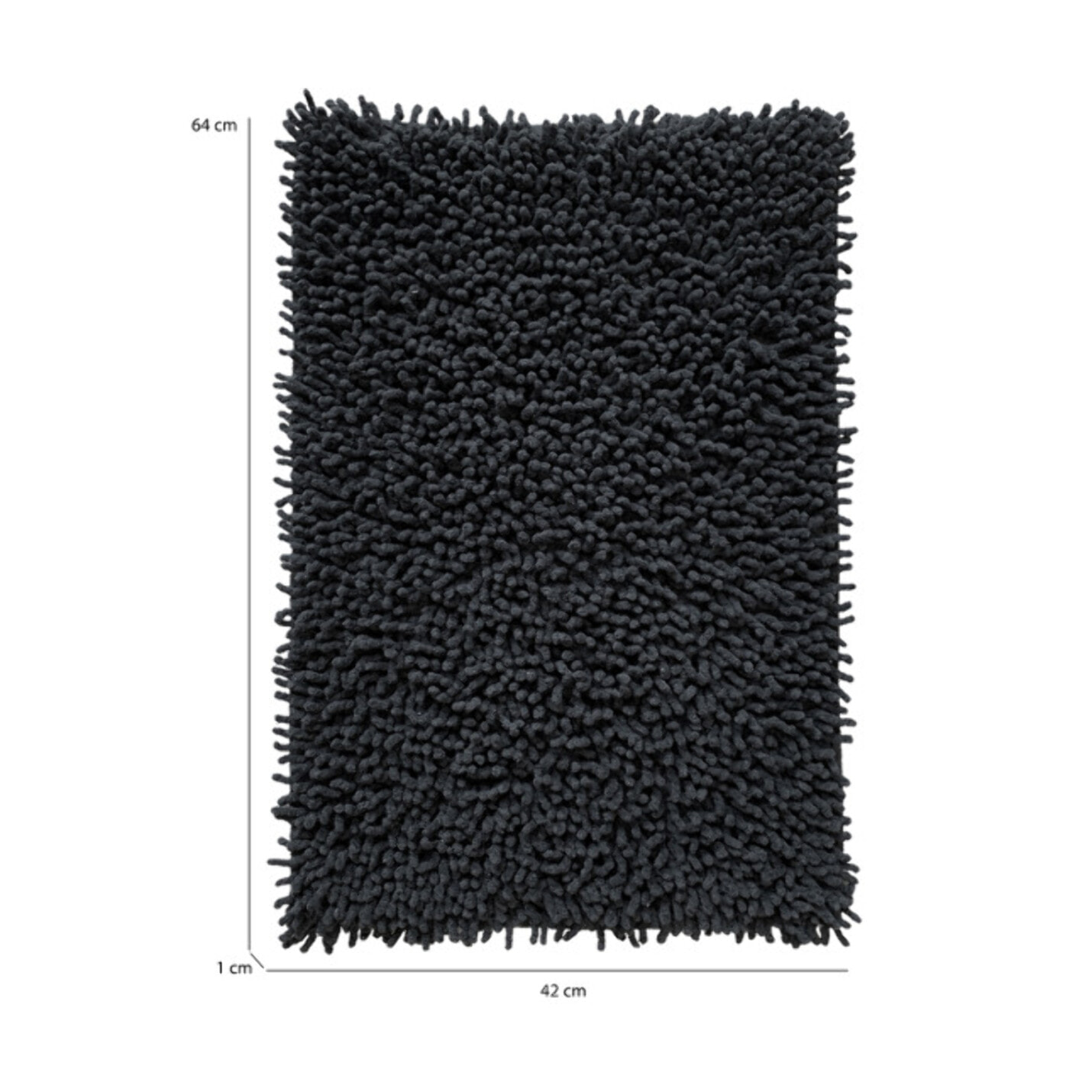 Tapis de salle de bain rectangulaire 40 x 60 cm en coton chenille - SHAGGY