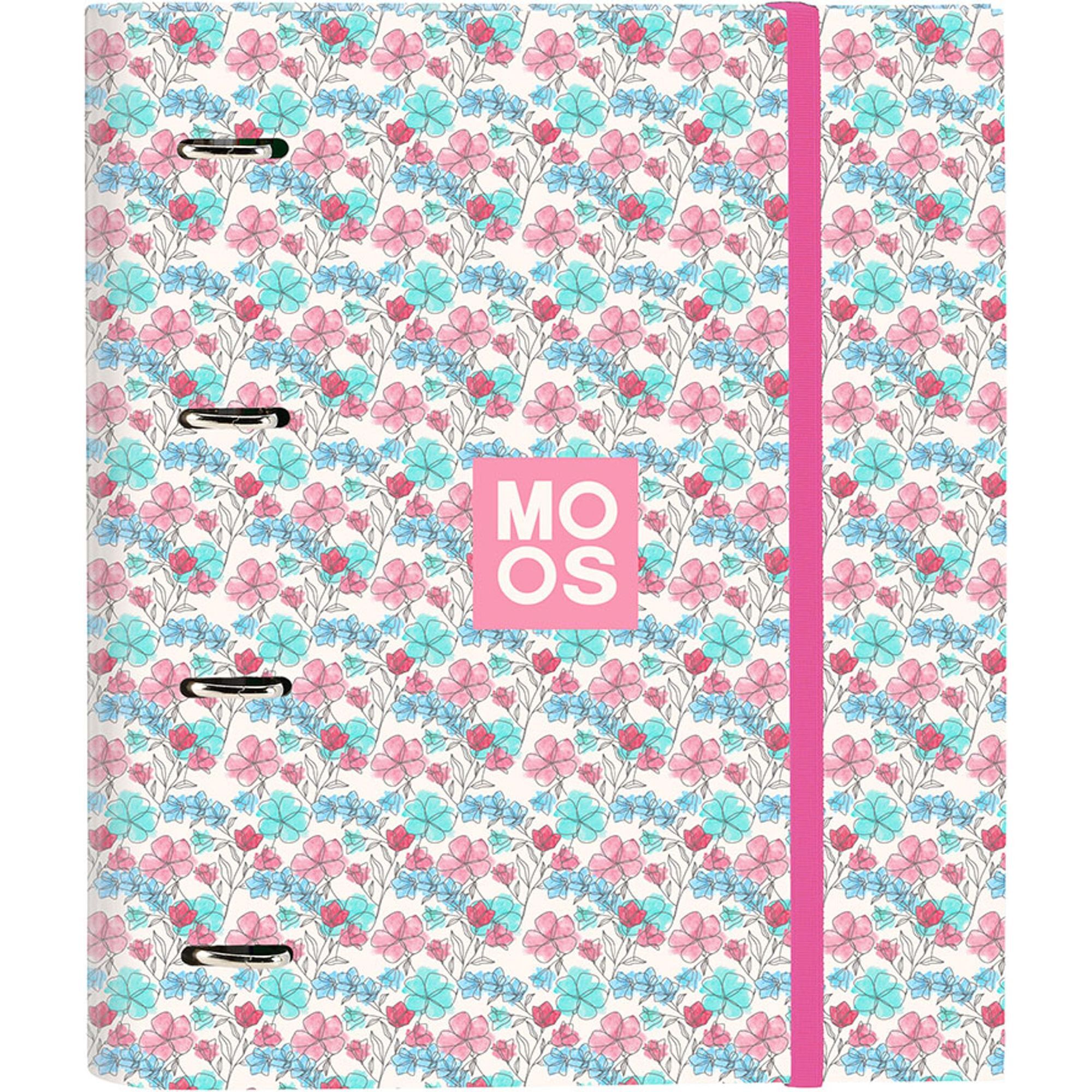 Carpeta 4 anillas 35mm c/recambio moos "flores"
