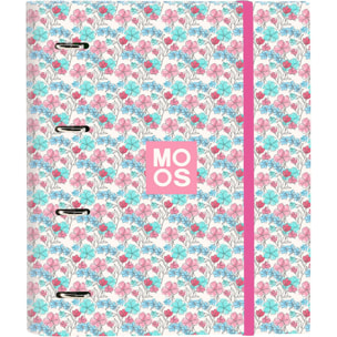 Carpeta 4 anillas 35mm c/recambio moos "flores"