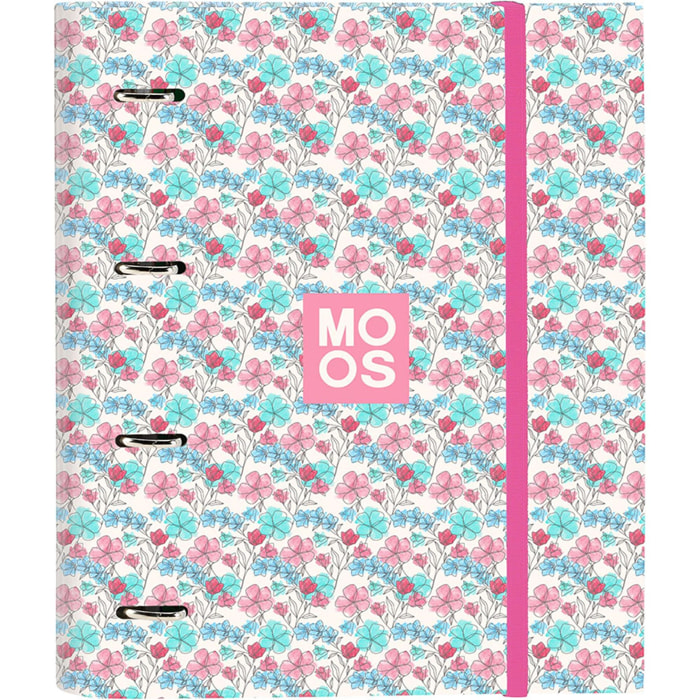 Carpeta 4 anillas 35mm c/recambio moos "flores"