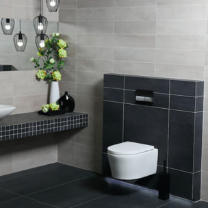 Pack WC bâti ECO 2L Swiss Aqua Technologies + WC suspendu Swiss Aqua Technologies + plaque noir mat (STESTBRWR02-FR)