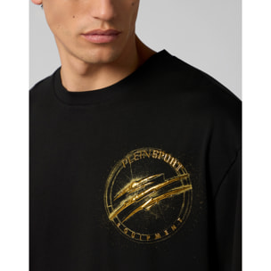 PLEIN SPORT Round Neck T-Shirt Chrome Scratch Edition