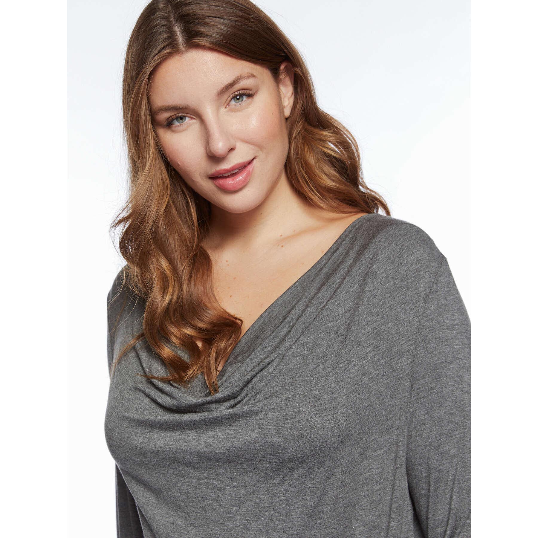 Fiorella Rubino - T-shirt con scollo morbido - Grigio