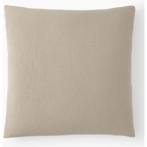 Paire de Taies d'oreiller gaze de coton ecru naturel