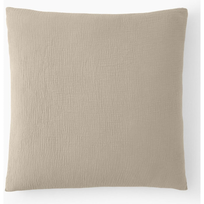 Paire de Taies d'oreiller gaze de coton ecru naturel