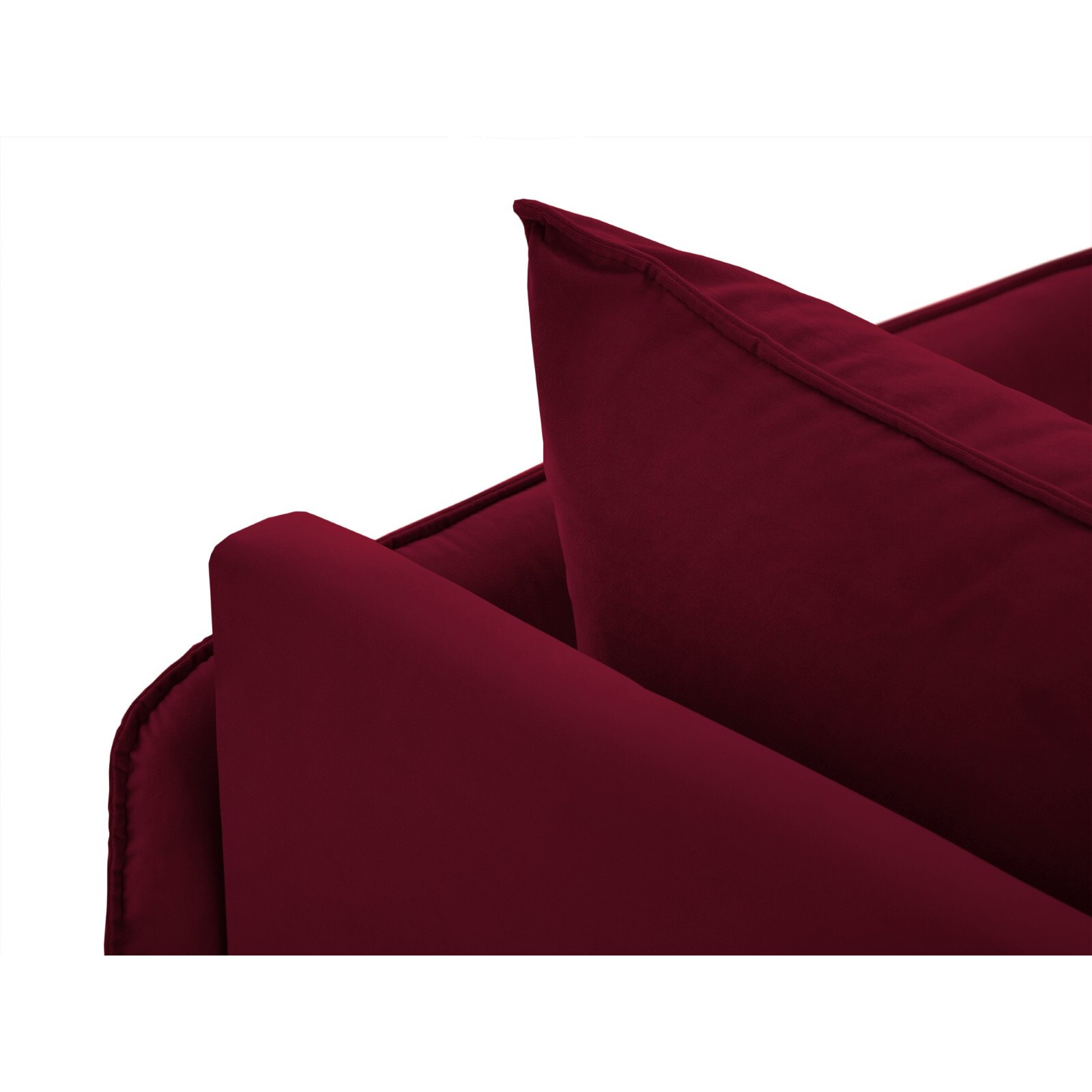 Méridienne droite "Vienna" en velours rouge