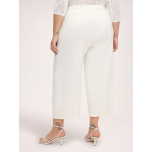 Fiorella Rubino - Pantaloni cropped in tessuto stretch - Bianco