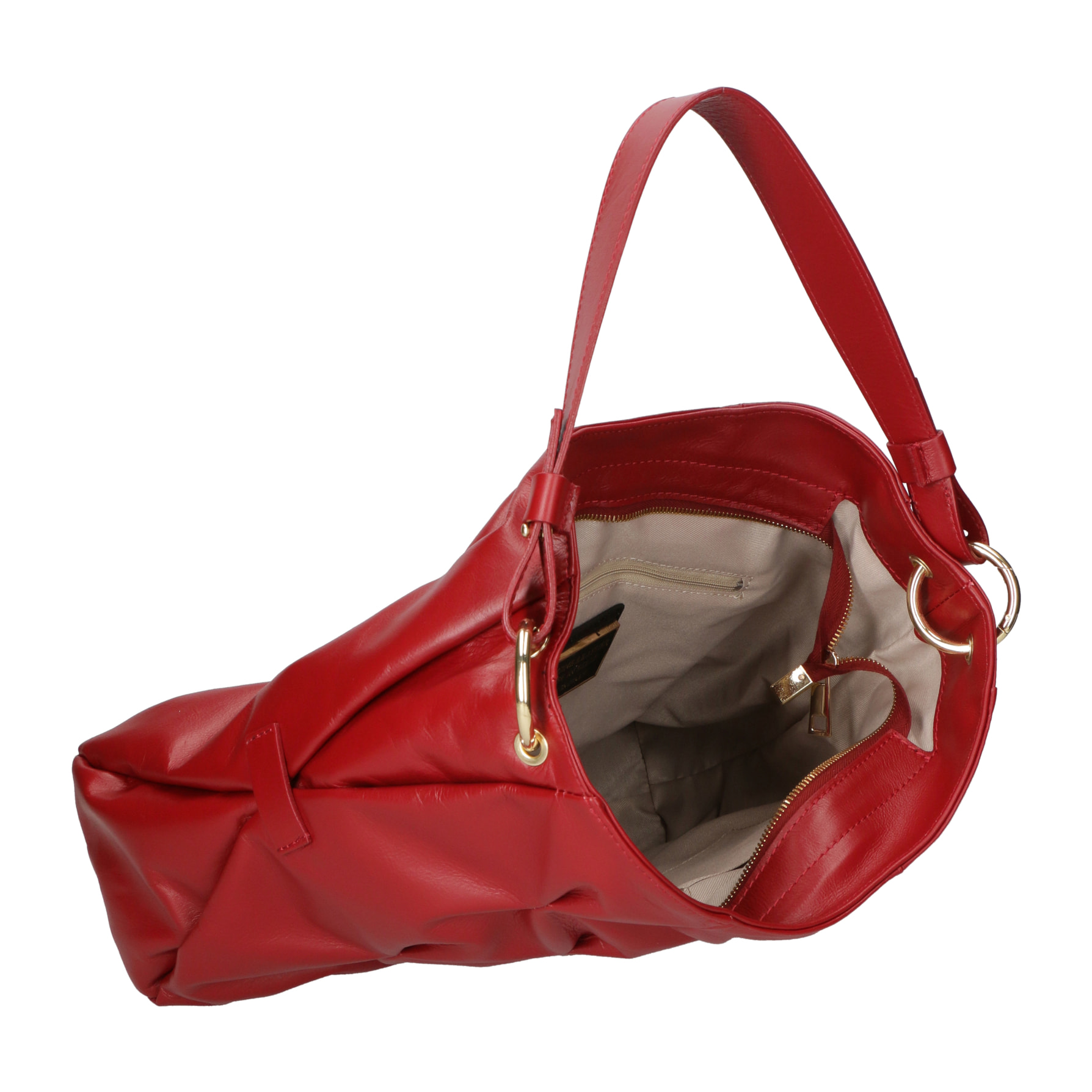 Borsa a spalla da donna In Vera pelle Made in Italy 34x28x12 cm