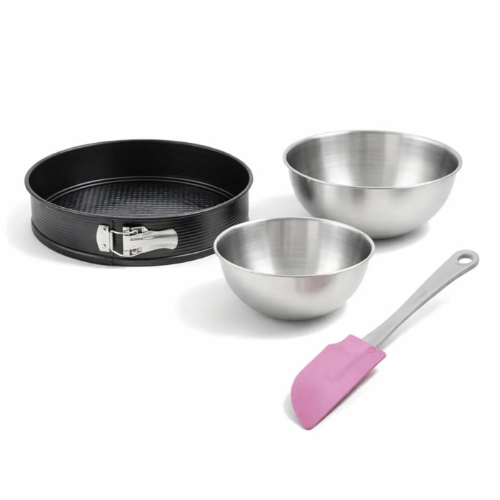 Set de 4 ustensiles de pâtisserie moule à manqué 2 bols et spatule Black metallic Black mettallic Zenker  Black mettallic