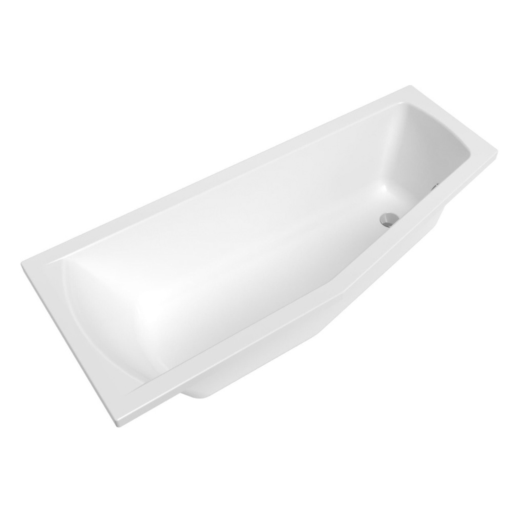 160x70 cm Aneta baignoire bain douche asymétrique en acrylique positionnement gauche, sans pieds, blanc (AN1600LPLUS)