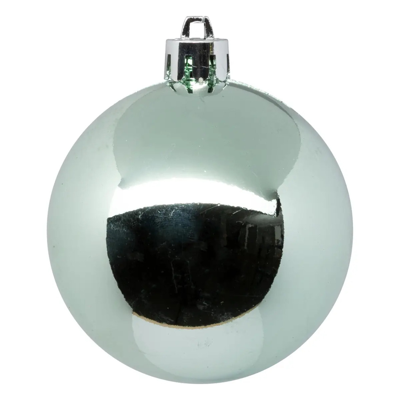 Boule de Noël plastique 60mm x9 vert amande