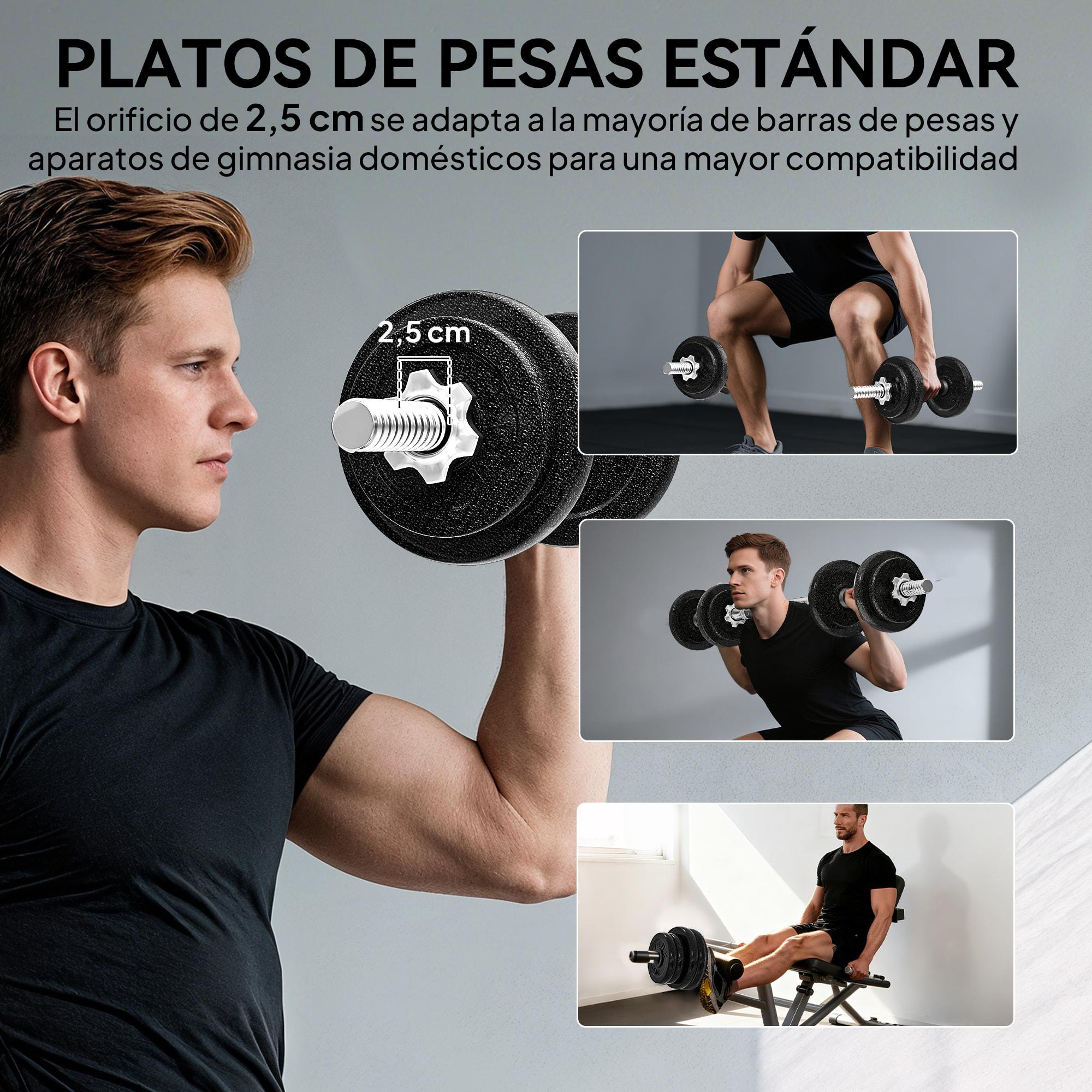 Juego de Mancuernas Ajustables, 2 en 1, 20kg, Juego de Pesas con Barras Recta de Conexión y Mangos Antideslizantes, Pesas y Mancuernas para Hombres y Mujeres, Fitness, Gimnasio en Casa
