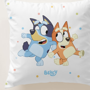 Funda cojin BLUEY con relleno 45x45 .