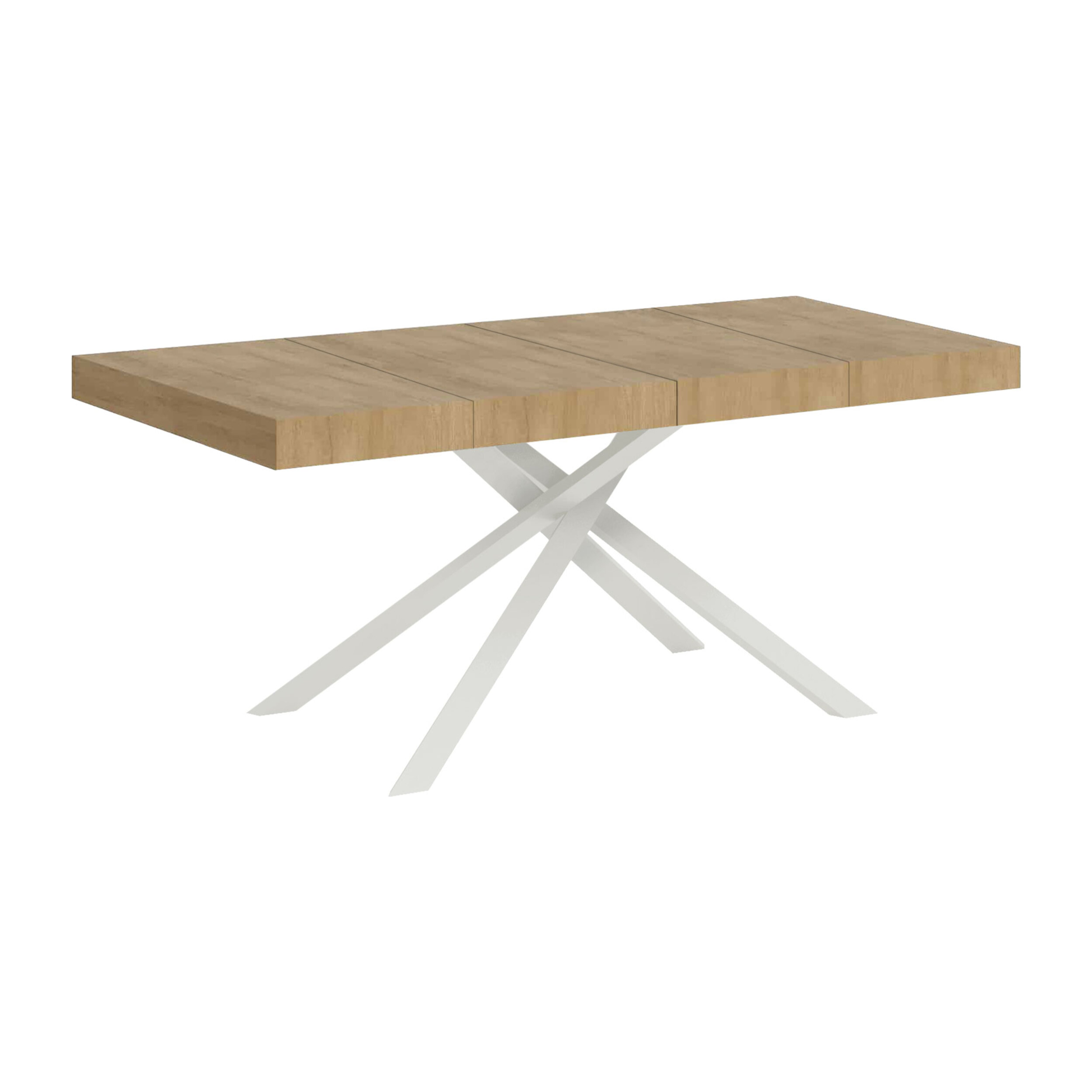 Mesa extensible 90x130/234 cm Karida Premium roble natural patas blanca