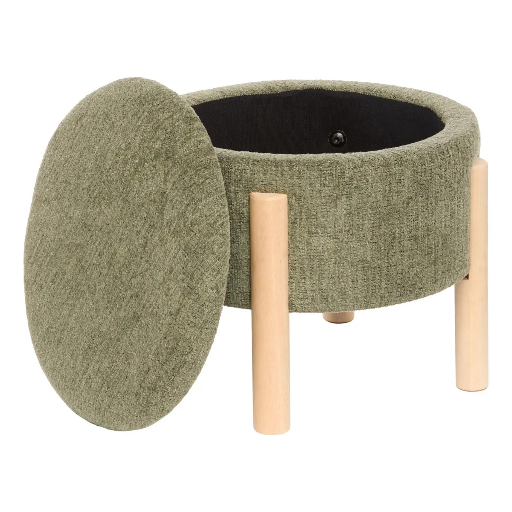 Tabouret Coffre Elki Vert Kaki 45,5x37x45,5 cm