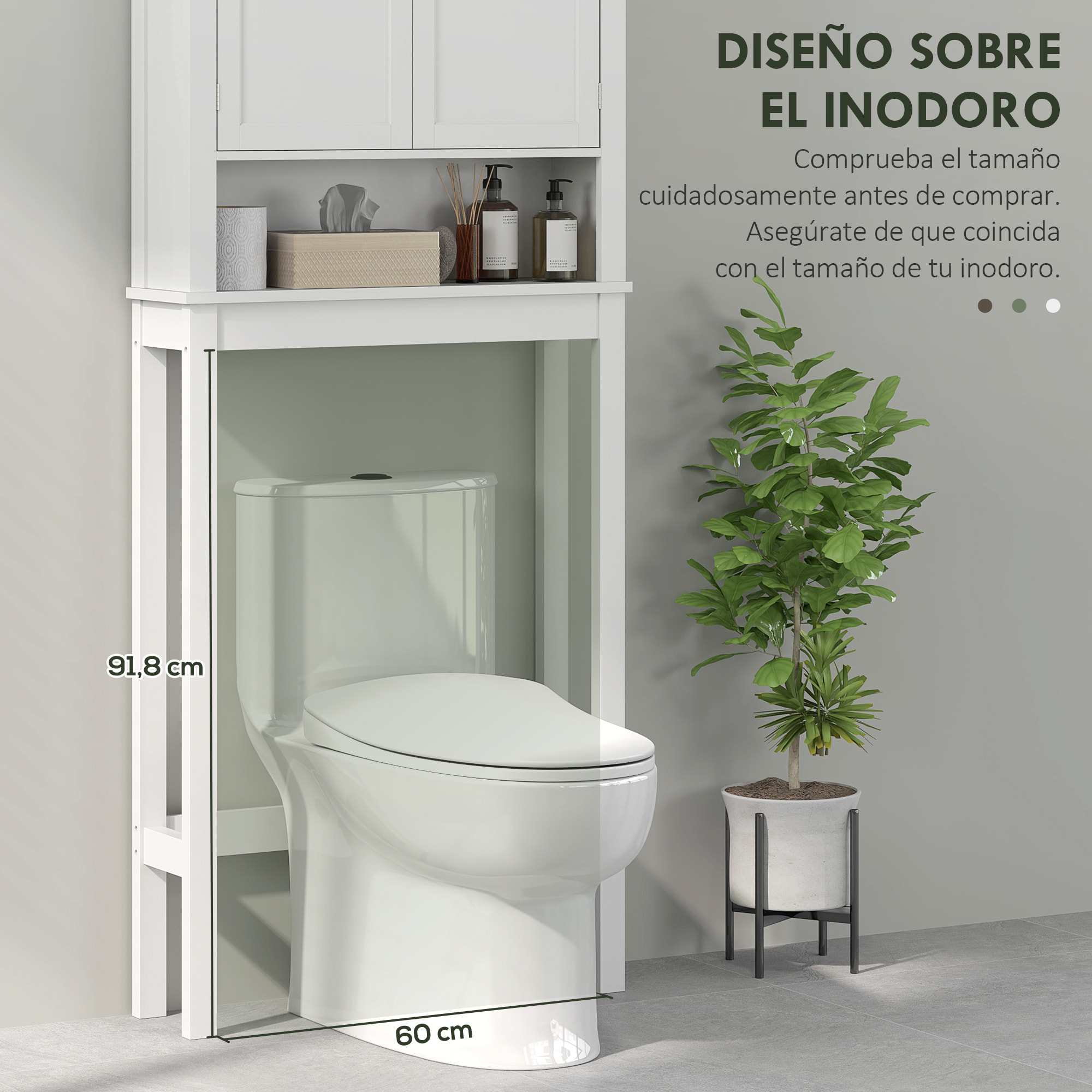 Mueble sobre Inodoro Armario para Lavadora con 2 Puertas Compartimento y Estante Ajustable Mueble para Baño 70x20x175 cm Blanco