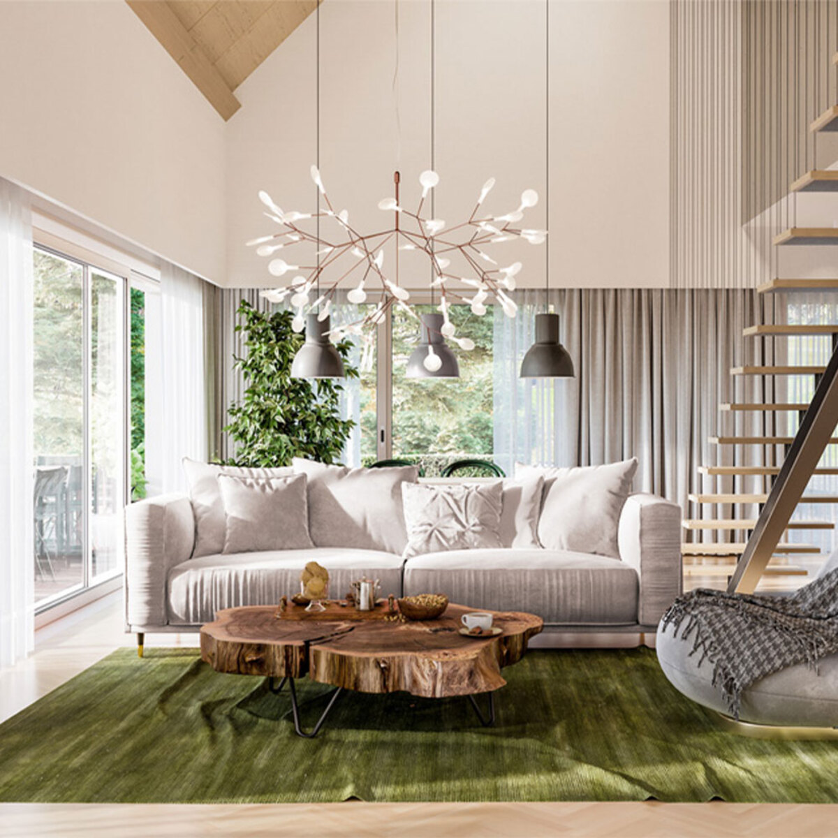 Canapé Droit Velours Fiorenzo - 4 places