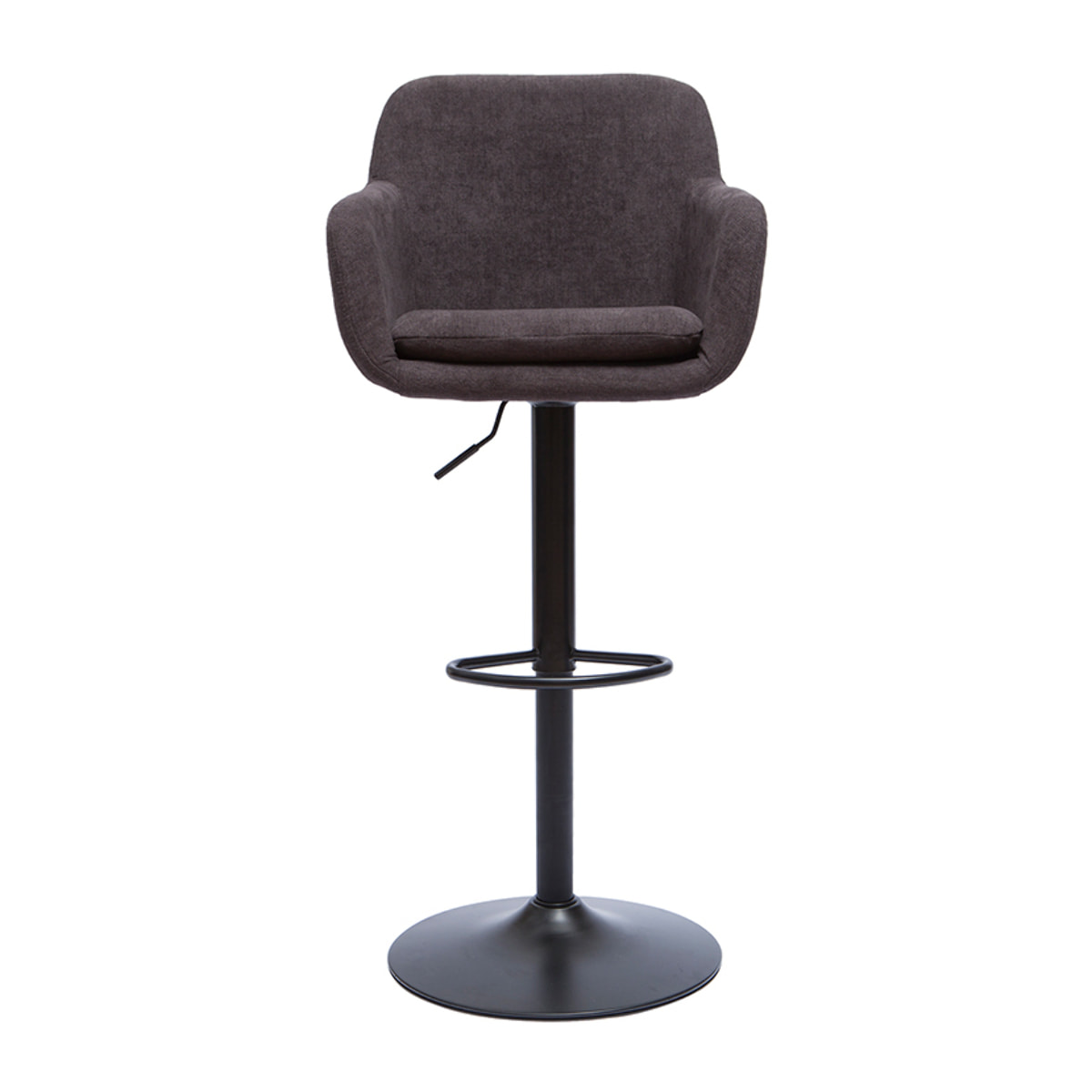 Tabourets de bar réglables tissu effet velours gris foncé et métal (lot de 2) AMIKA