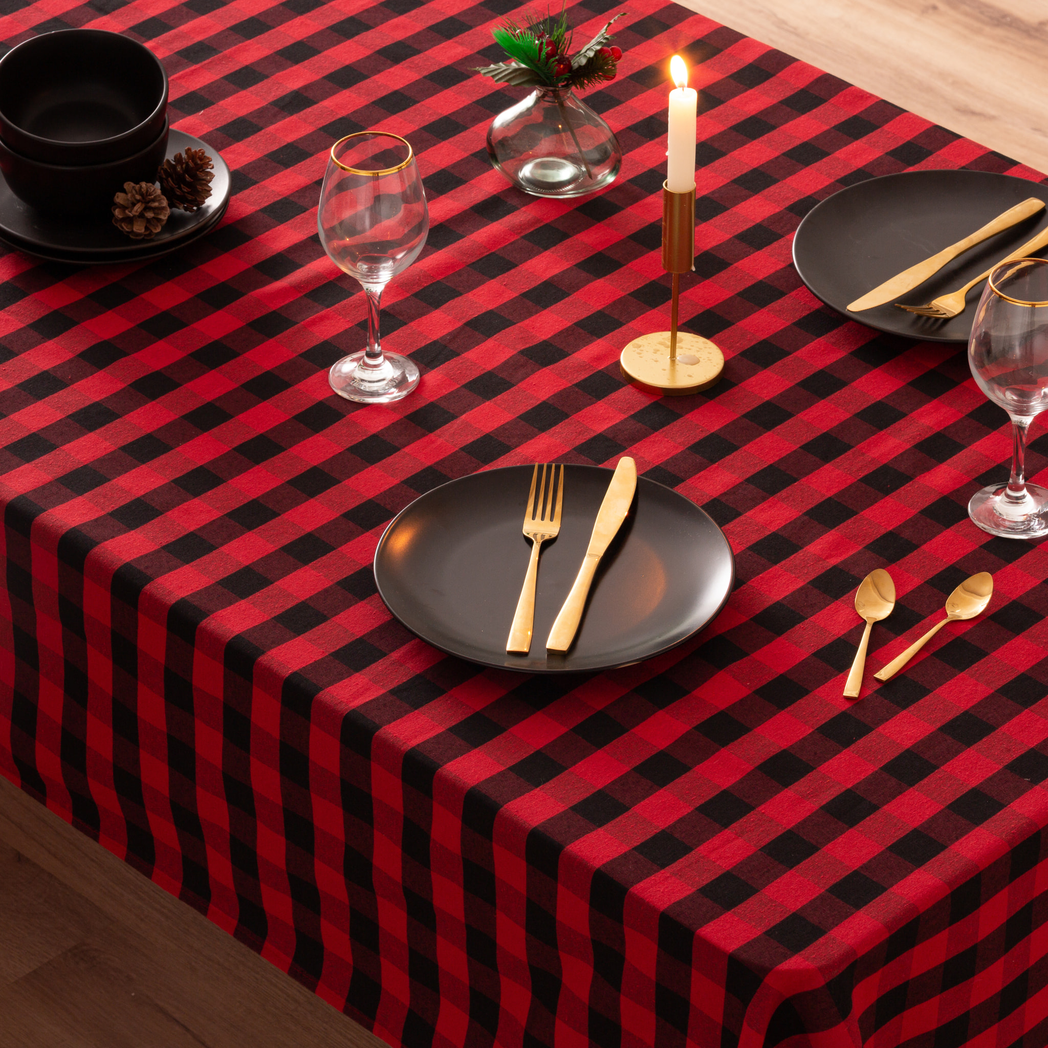 Mantel antimanchas XENIA ROJO-NEGRO