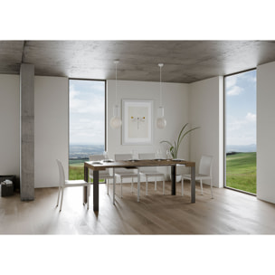 Consolle allungabile 90x40/300 cm Linea Noce telaio Antracite.