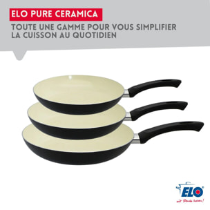 Set de 2 Poêles 20 et 28 cm céramique sans PFAS et 2 couvercles Elo Pure Ceramica