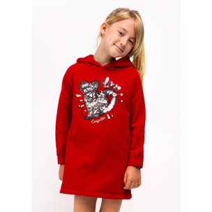 Girl's Garnet Hooded Dress