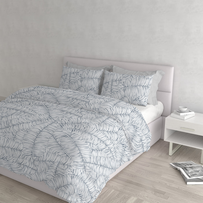 PARURE COPRIPIUMINO ATHENA, 100% Cotone, Made in Italy - JANE BLU