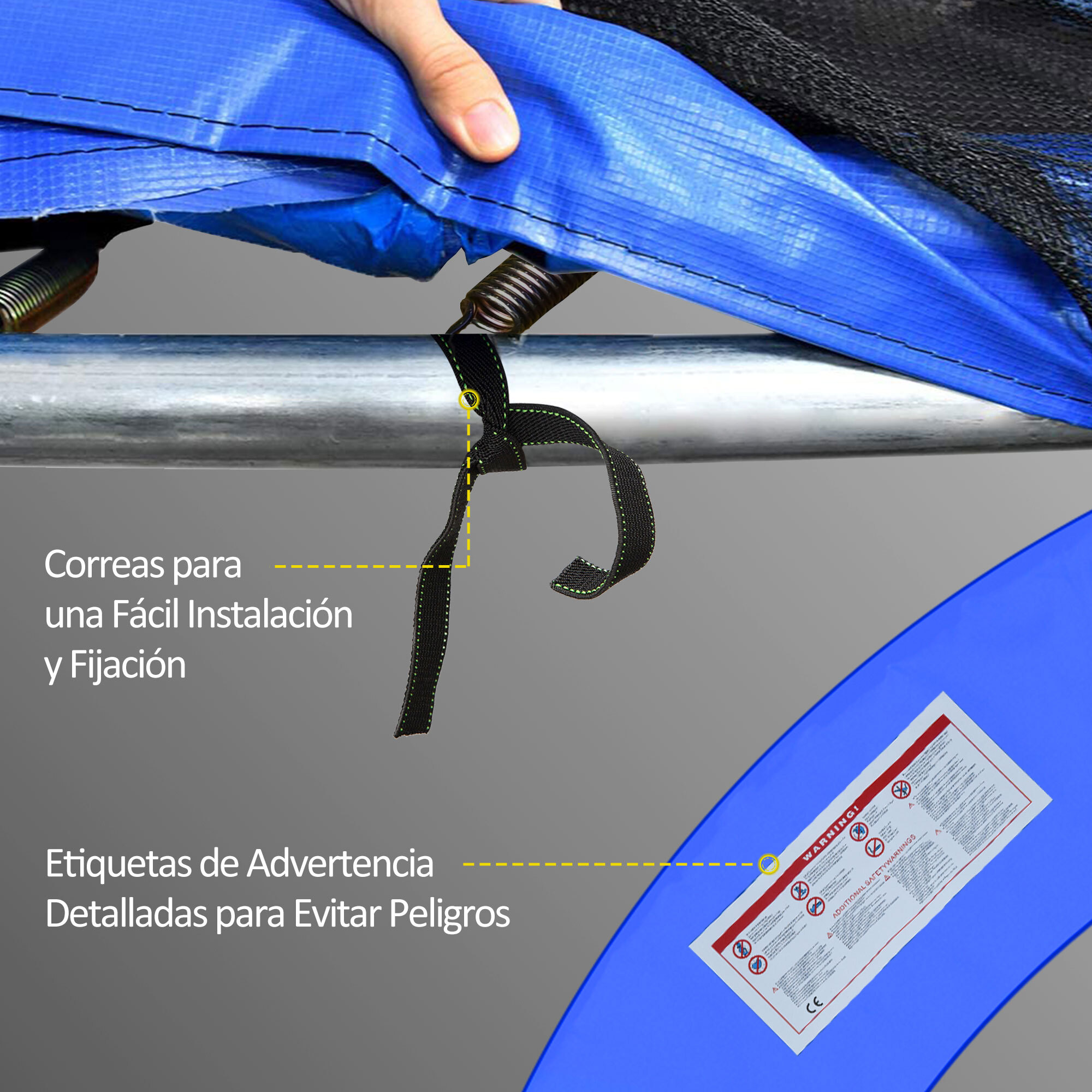 Cubierta Proteccion Borde Cama Elastica PVC PE Ø366cmAzul