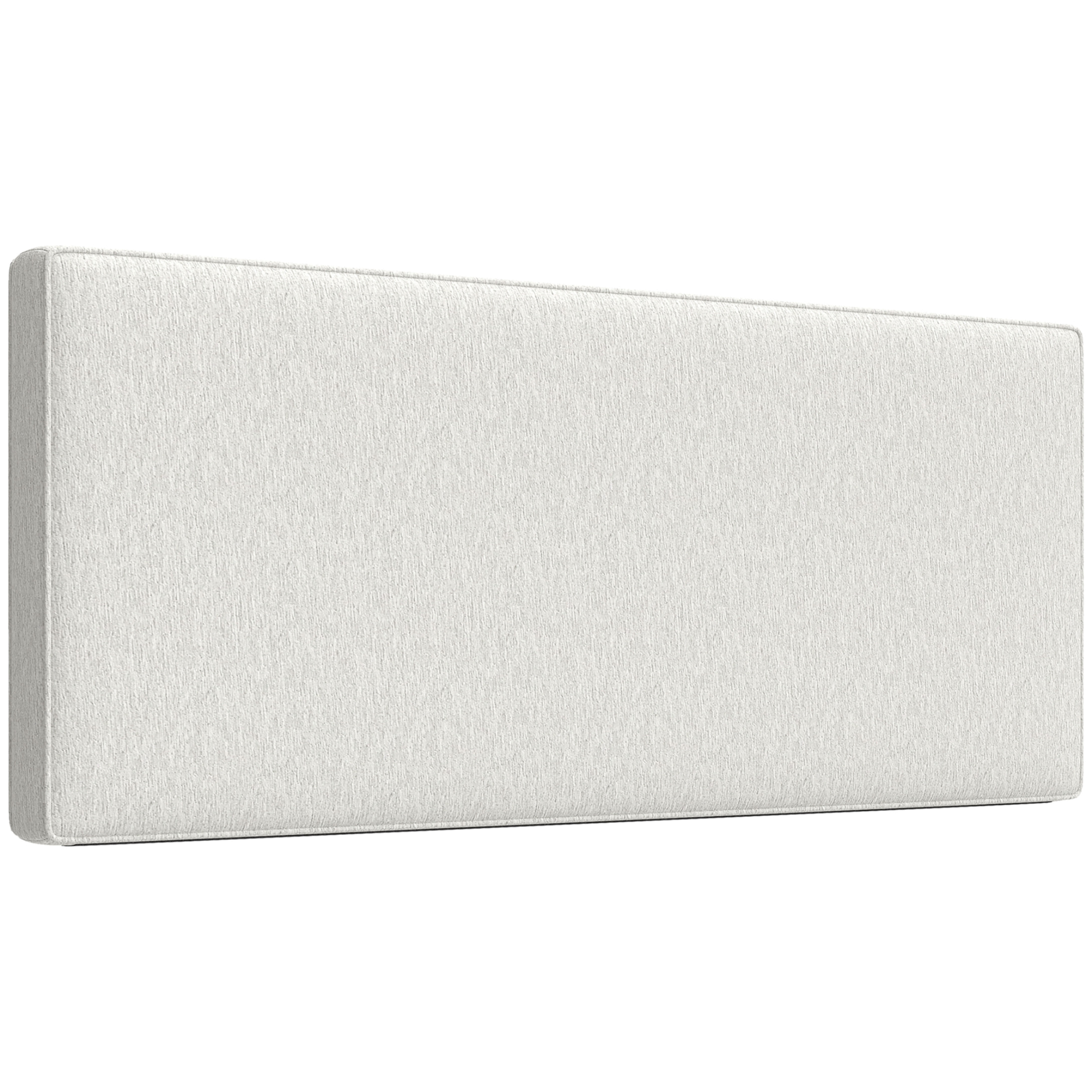 Tête de lit murale rembourrée tissu toucher lin - dim. 140L x 60H cm ép. 10 cm -gris clair chiné