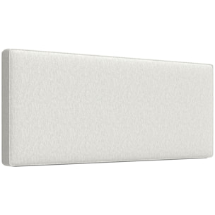 Tête de lit murale rembourrée tissu toucher lin - dim. 140L x 60H cm ép. 10 cm -gris clair chiné