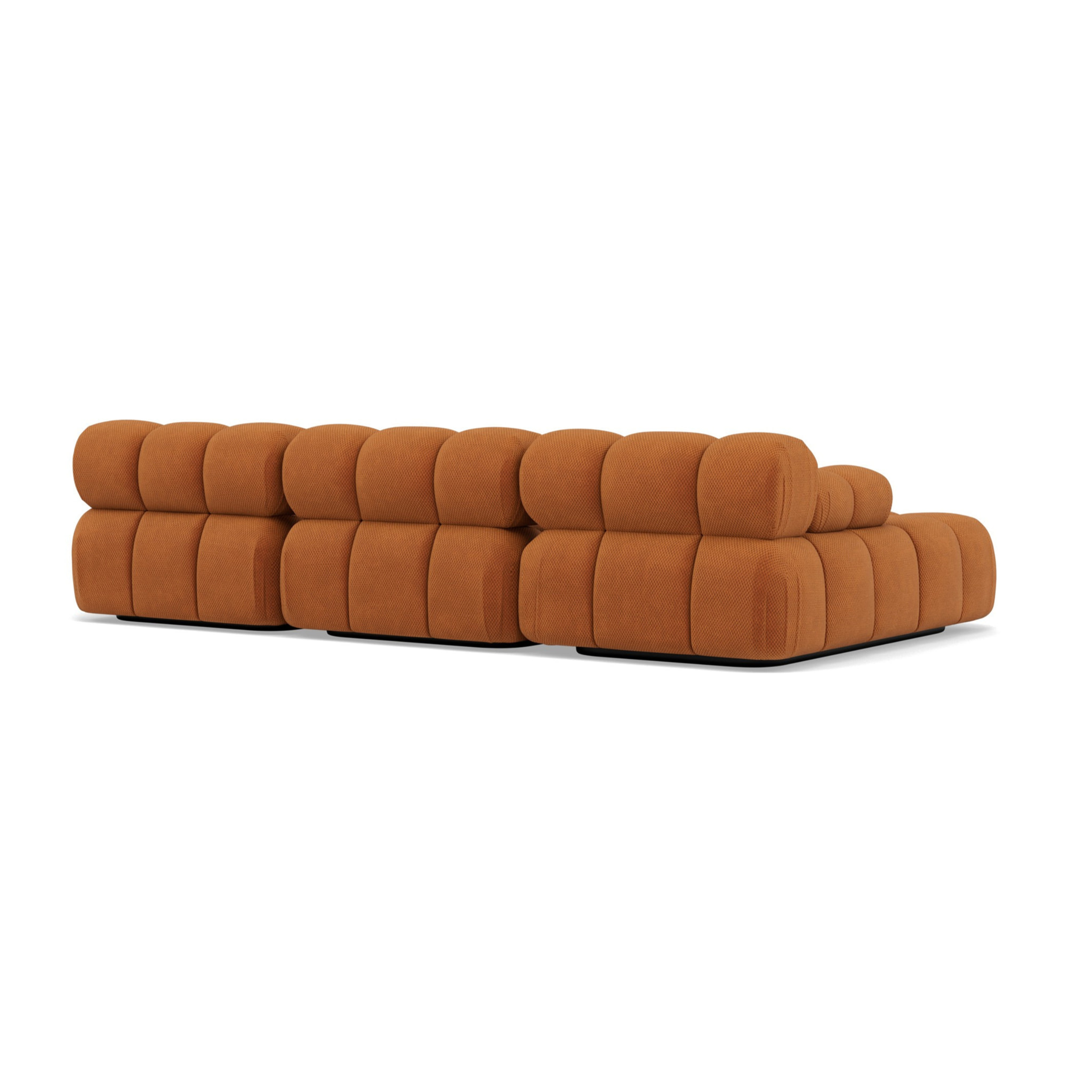 Ruby - canapé modulable d'angle gauche 4 places en velours texturé - Terracotta