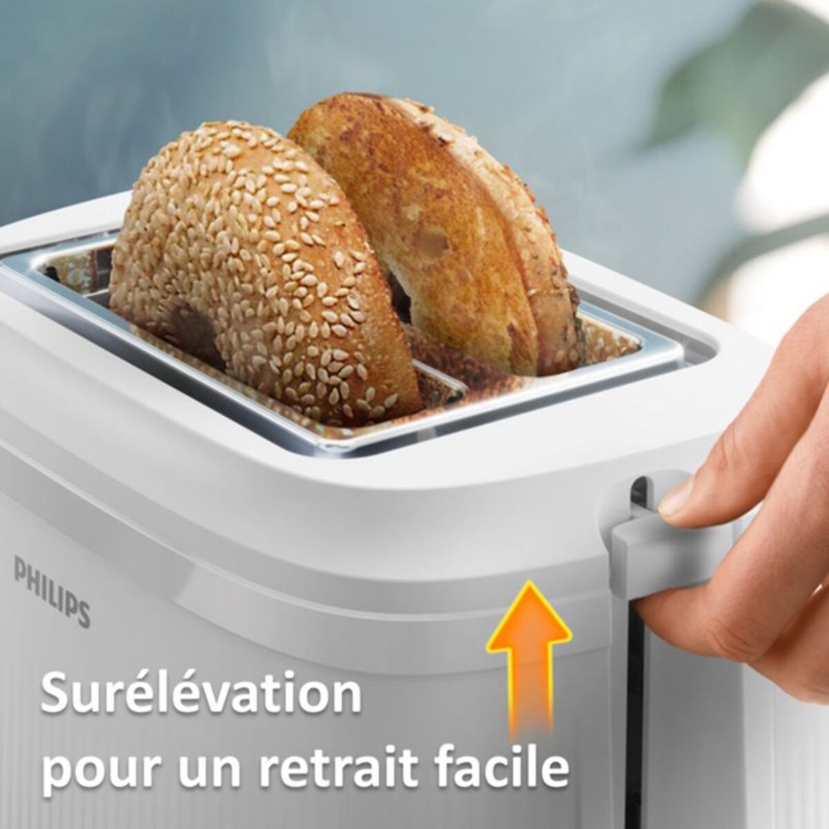 Grille-pain PHILIPS HD2511/00 Toaster blanc Série 3000, 2 fentes, 900W