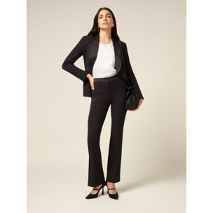 Oltre - Pantaloni flare in tessuto crêpe - Nero