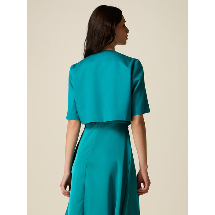 Oltre - Giacca corta in lyocell - Ottanio